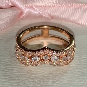 NWT Pandora Double Marquis Wishbone Ring Size 7